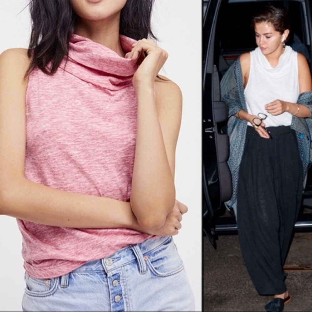 We The Free Flowy Heathered Rose Sleeveless Cowl Neck Tank XS